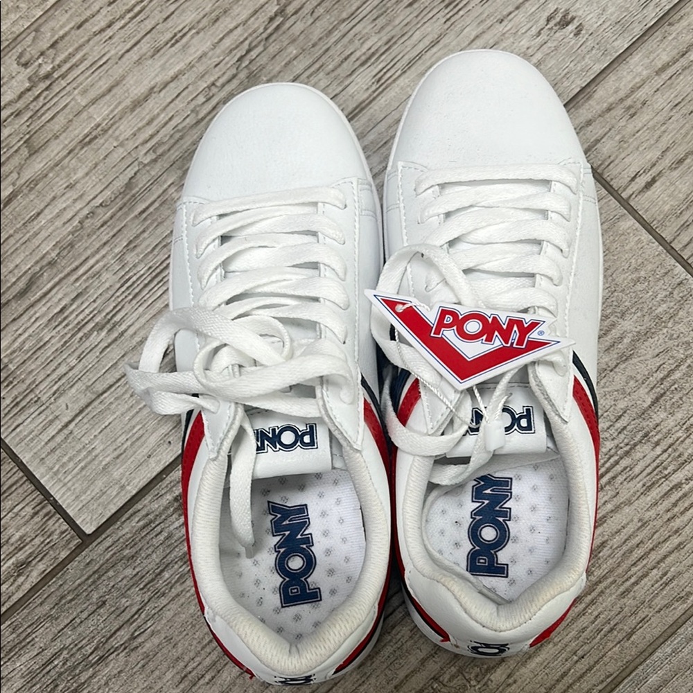 Pony White and Red Sneakers Classic Athletic Design